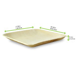 Square Palm Leaf Plate with Rounded Corners L:7.9in W:7.9in H:0.8in - 25 pcs Square Palm Leaf Plate with Rounded Corners L:7.9in W:7.9in H:0.8in - 25 pcs